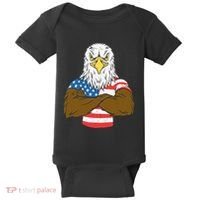 Patriotic Bald Eagle Usa American Flag Baby Bodysuit thumb 0