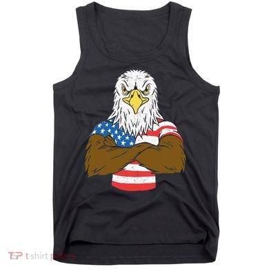Patriotic Bald Eagle Usa American Flag Tank Top