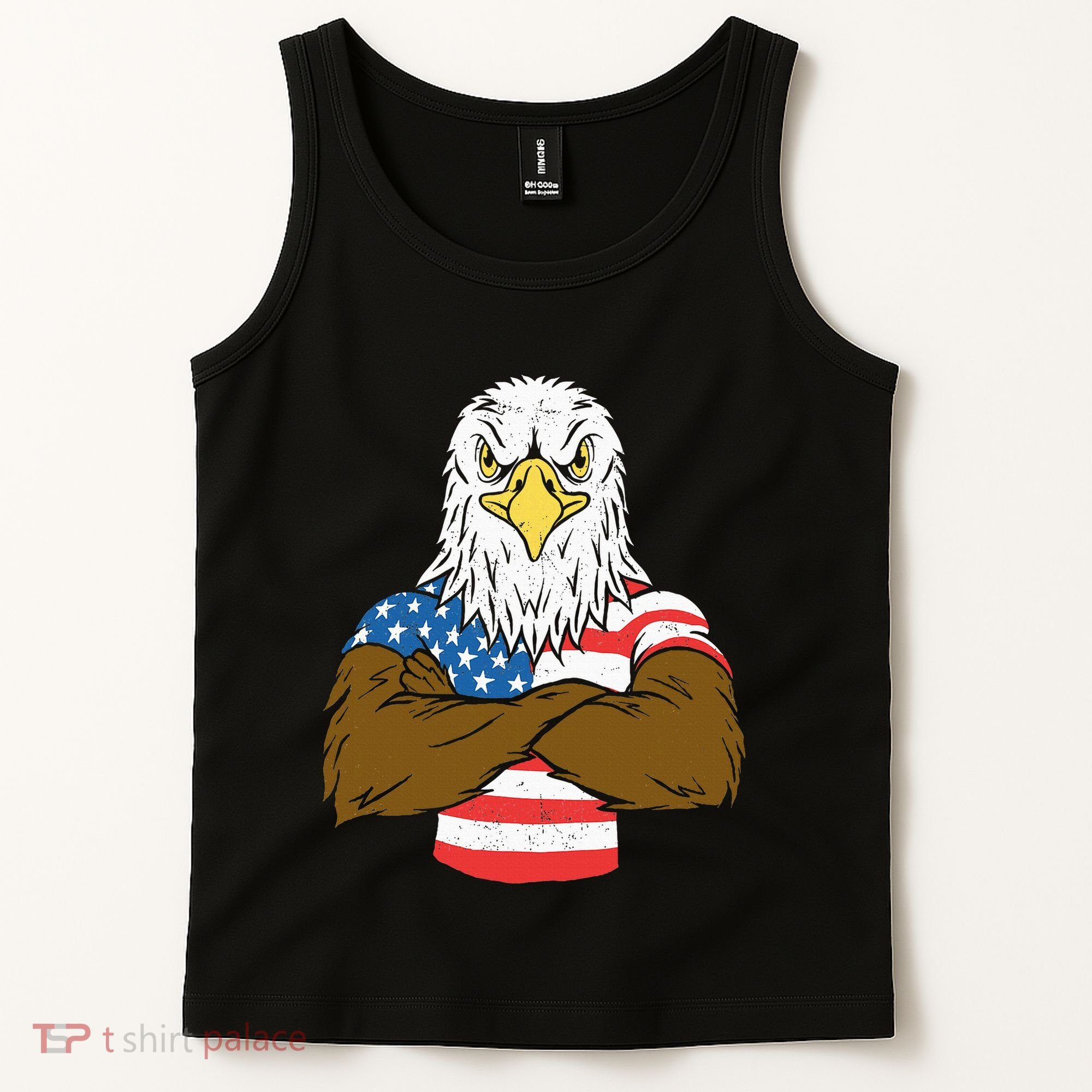 Patriotic Bald Eagle Usa American Flag Tank Top