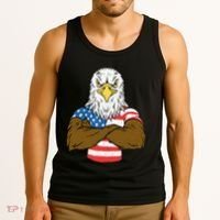 Patriotic Bald Eagle Usa American Flag Tank Top thumb 3