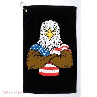 Patriotic Bald Eagle Usa American Flag Golf Towel