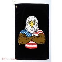 Patriotic Bald Eagle Usa American Flag Golf Towel thumb 0