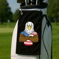 Patriotic Bald Eagle Usa American Flag Golf Towel thumb 2