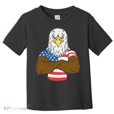 Patriotic Bald Eagle Usa American Flag Toddler T-Shirt