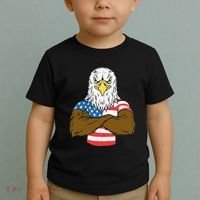 Patriotic Bald Eagle Usa American Flag Toddler T-Shirt thumb 2