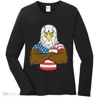 Patriotic Bald Eagle Usa American Flag Women's Long Sleeve Shirt thumb 0