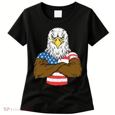 Patriotic Bald Eagle Usa American Flag Women's T-Shirt