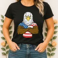 Patriotic Bald Eagle Usa American Flag Women's T-Shirt thumb 2