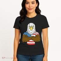 Patriotic Bald Eagle Usa American Flag Women's T-Shirt thumb 4