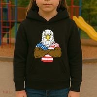 Patriotic Bald Eagle Usa American Flag Kids Hoodie thumb 3