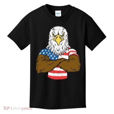 Patriotic Bald Eagle Usa American Flag Kids T-Shirt