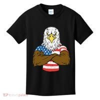 Patriotic Bald Eagle Usa American Flag Kids T-Shirt thumb 0