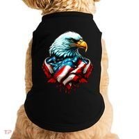 Patriotic Bald Eagle 4th Of July USA American Flag Doggie Tank thumb 0