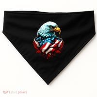 Patriotic Bald Eagle 4th Of July USA American Flag USA-Made Doggie Bandana thumb 0