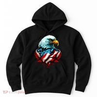 Patriotic Bald Eagle 4th Of July USA American Flag Hoodie thumb 0
