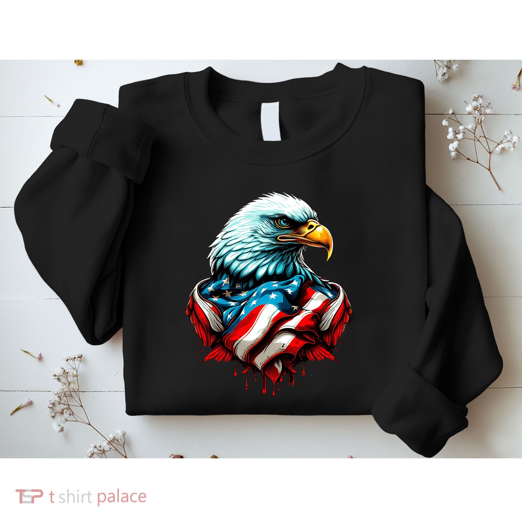 Patriotic Bald Eagle 4th Of July USA American Flag Sweatshirt