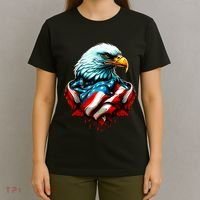 Patriotic Bald Eagle 4th Of July USA American Flag T-Shirt thumb 4