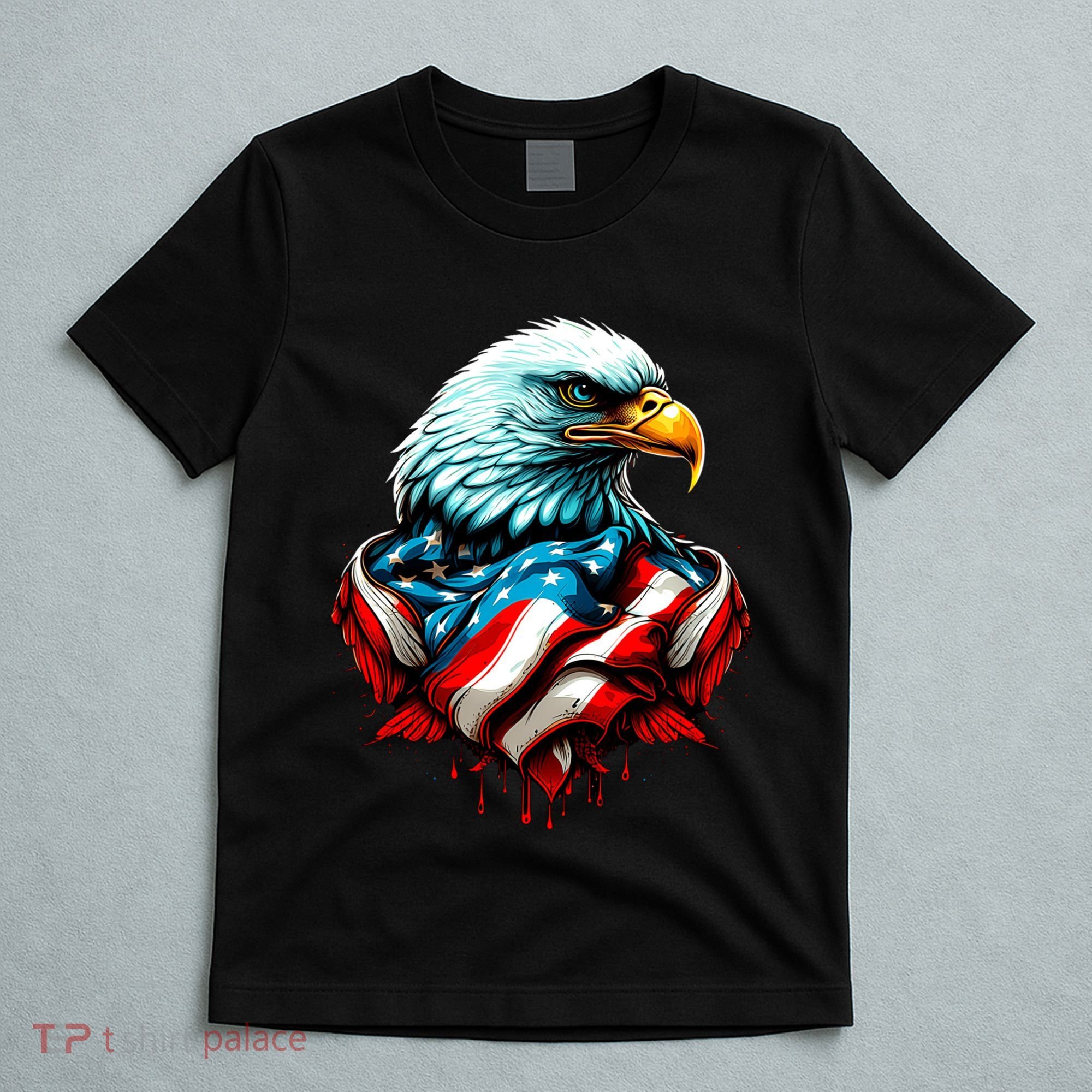 Patriotic Bald Eagle 4th Of July USA American Flag T-Shirt
