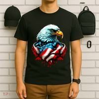 Patriotic Bald Eagle 4th Of July USA American Flag T-Shirt thumb 6