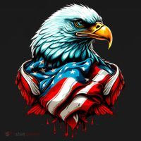 Patriotic Bald Eagle 4th Of July USA American Flag T-Shirt thumb 7