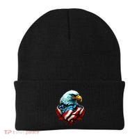 Patriotic Bald Eagle 4th Of July USA American Flag Beanie thumb 0