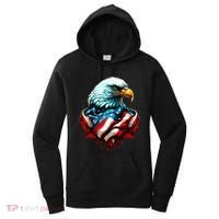 Patriotic Bald Eagle 4th Of July USA American Flag Women's Hoodie thumb 0