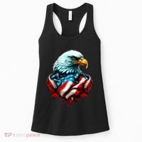 Patriotic Bald Eagle 4th Of July USA American Flag Women's Tank Top thumb 0