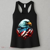 Patriotic Bald Eagle 4th Of July USA American Flag Women's Tank Top thumb 3
