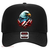 Patriotic Bald Eagle 4th Of July USA American Flag Hat thumb 0