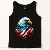 Patriotic Bald Eagle 4th Of July USA American Flag Tank Top thumb 2