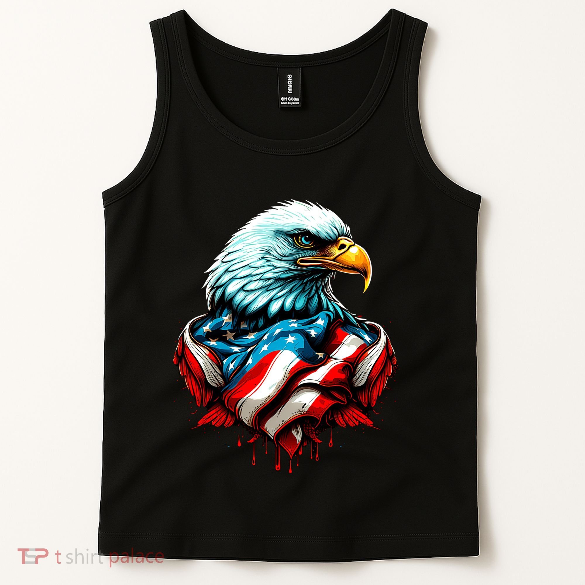 Patriotic Bald Eagle 4th Of July USA American Flag Tank Top