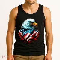 Patriotic Bald Eagle 4th Of July USA American Flag Tank Top thumb 3