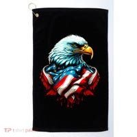 Patriotic Bald Eagle 4th Of July USA American Flag Golf Towel thumb 0