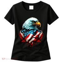 Patriotic Bald Eagle 4th Of July USA American Flag Women's T-Shirt thumb 0