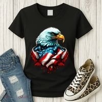 Patriotic Bald Eagle 4th Of July USA American Flag Women's T-Shirt thumb 3