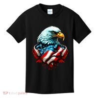 Patriotic Bald Eagle 4th Of July USA American Flag Kids T-Shirt thumb 0