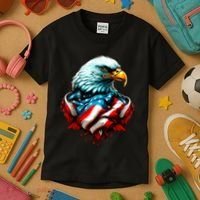 Patriotic Bald Eagle 4th Of July USA American Flag Kids T-Shirt thumb 3