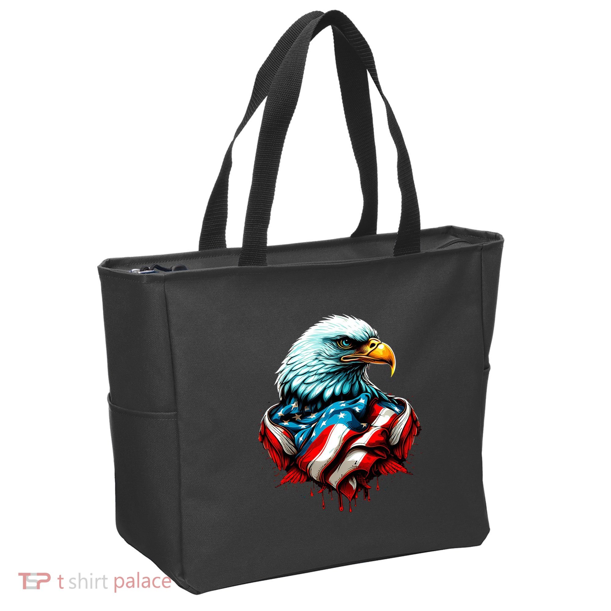 Patriotic Bald Eagle 4th Of July USA American Flag Tote Bag