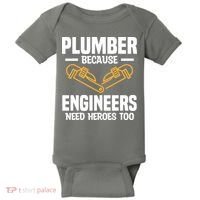 Plumber Because Engineers Need Heroes Too Plumbing Plumbers Baby Bodysuit thumb 0