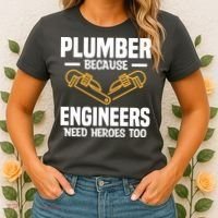Plumber Because Engineers Need Heroes Too Plumbing Plumbers Women's T-Shirt thumb 2