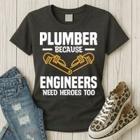 Plumber Because Engineers Need Heroes Too Plumbing Plumbers Women's T-Shirt thumb 3
