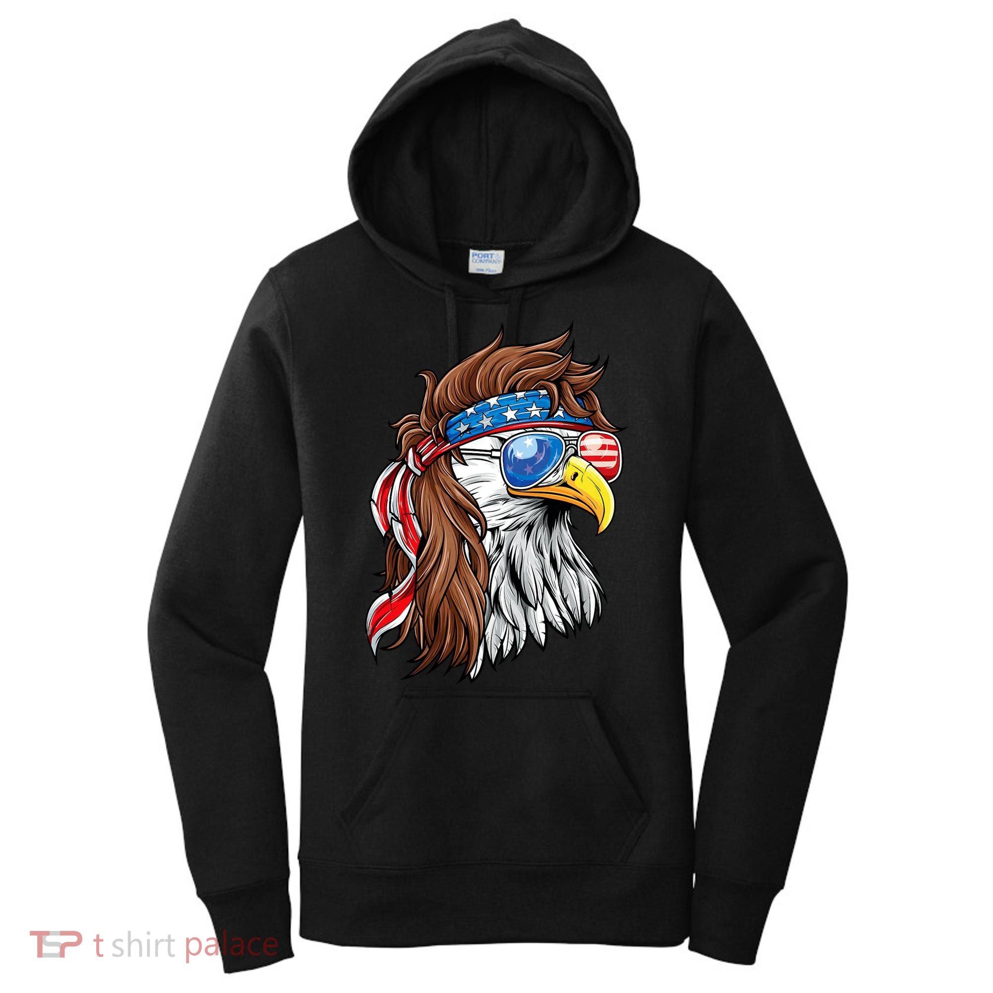 Patriotic Bald Eagle Mullet Usa American Flag 4th Of July Women's Hoodie