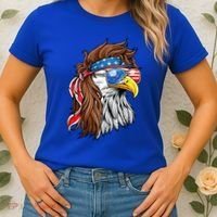 Patriotic Bald Eagle Mullet Usa American Flag 4th Of July Women's T-Shirt thumb 2