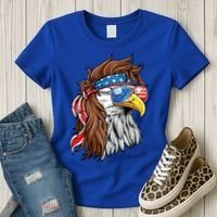 Patriotic Bald Eagle Mullet Usa American Flag 4th Of July Women's T-Shirt thumb 3
