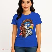 Patriotic Bald Eagle Mullet Usa American Flag 4th Of July Women's T-Shirt thumb 4