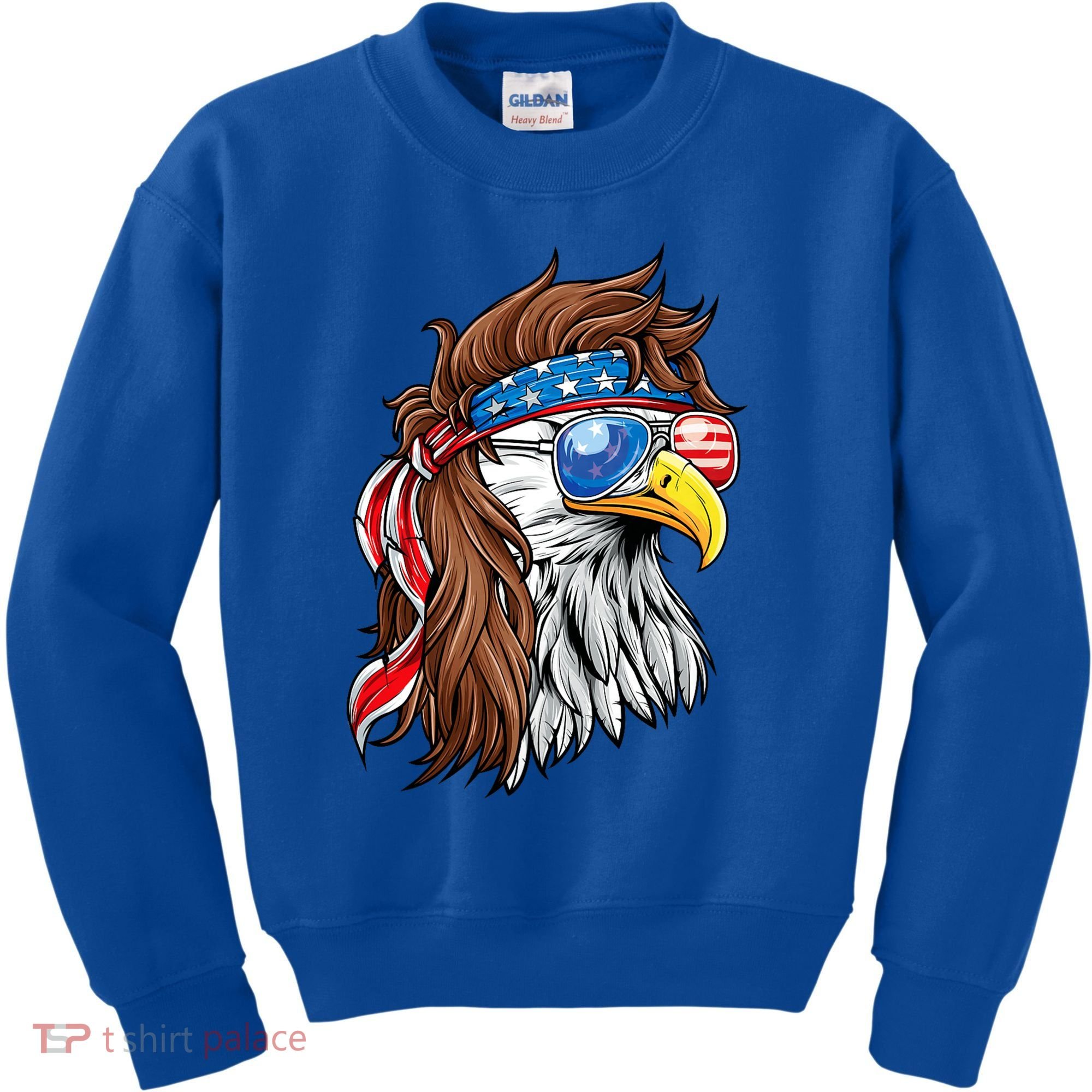 Patriotic Bald Eagle Mullet Usa American Flag 4th Of July Kids Sweatshirt