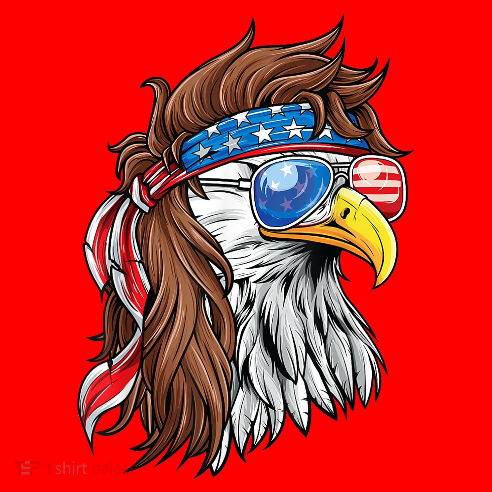 Patriotic Bald Eagle Mullet Usa American Flag 4th Of July Cool Gift Santa Hat