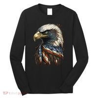 Patriotic Bald Eagle 4th Of JulyMen USA American Flag Long Sleeve Shirt thumb 0
