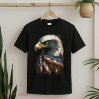 Patriotic Bald Eagle 4th Of JulyMen USA American Flag T-Shirt thumb 2