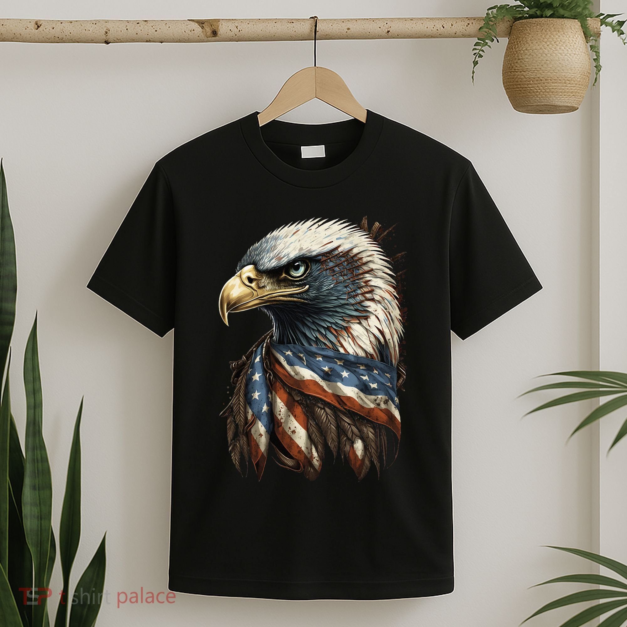 Patriotic Bald Eagle 4th Of JulyMen USA American Flag T-Shirt